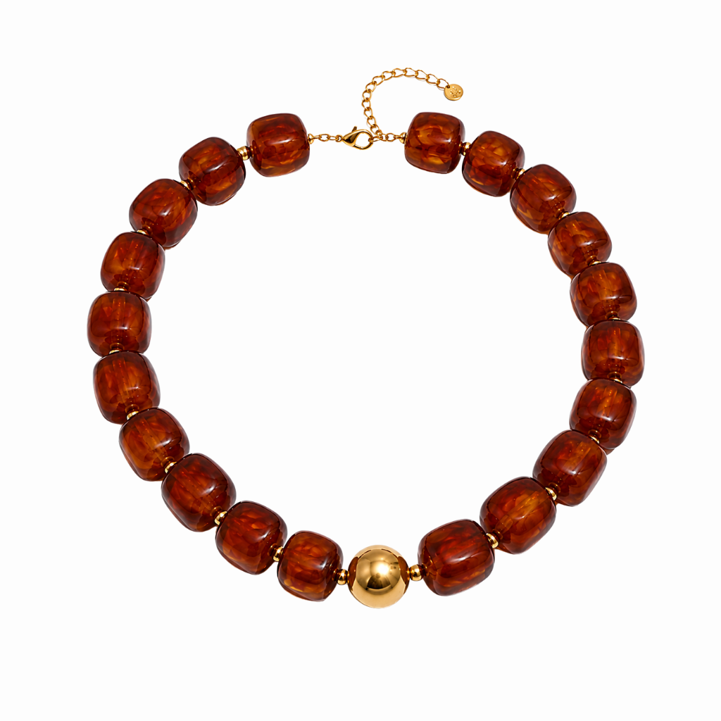 Siena Necklace — Amber Brown 🤎