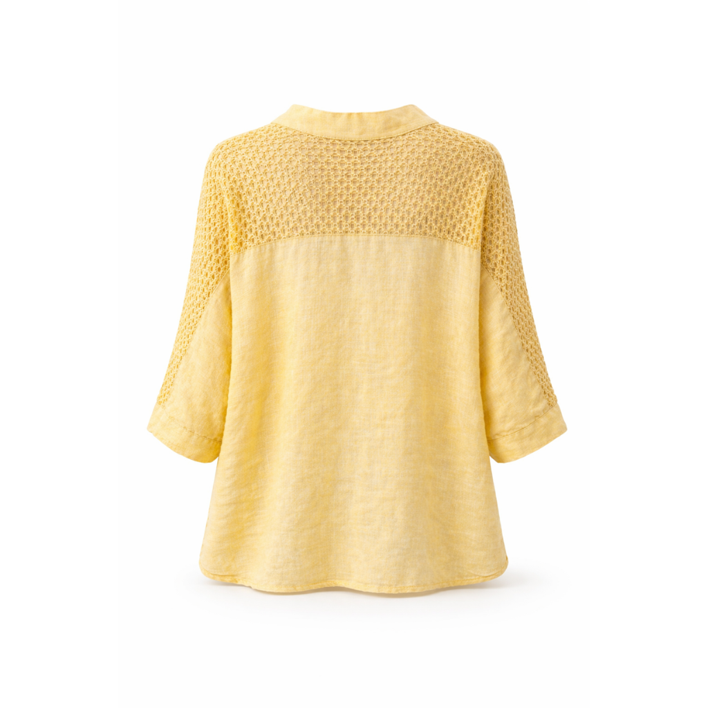 Solara Linen Top – Butter Yellow - One Size