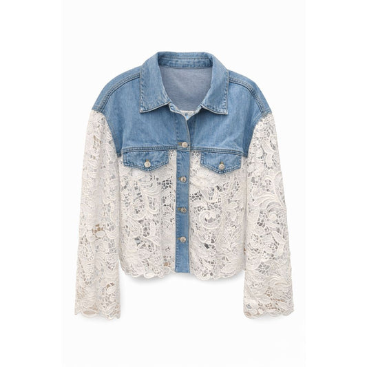 Amara Lace Denim Top