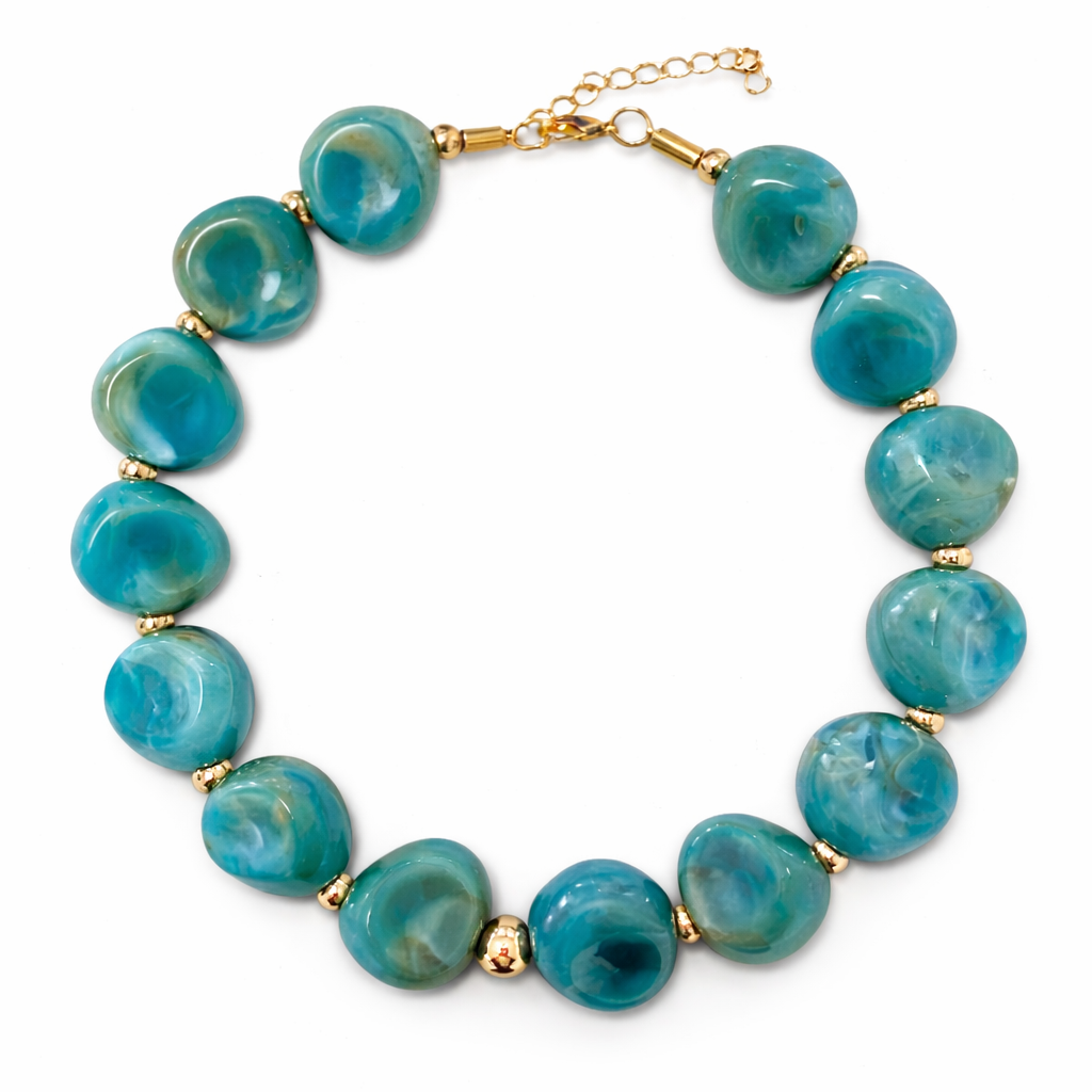 Blue Lagoon Beaded Necklace
