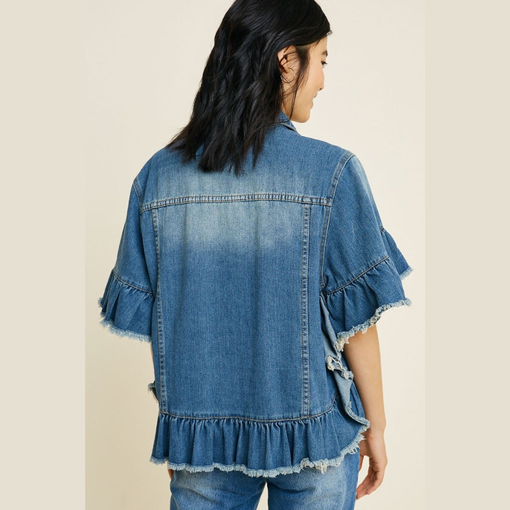 Valentina Ruffle Denim Jacket