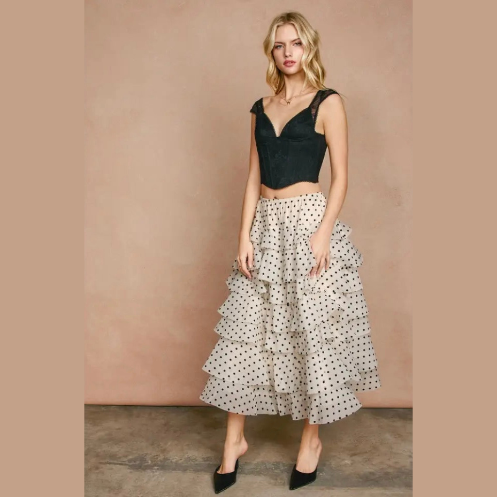Polka Dot Ruffle Skirt