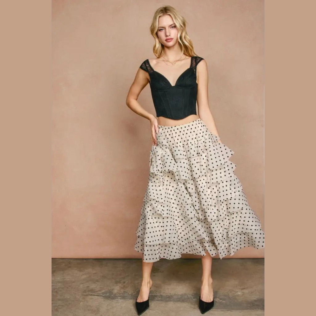 Polka Dot Ruffle Skirt