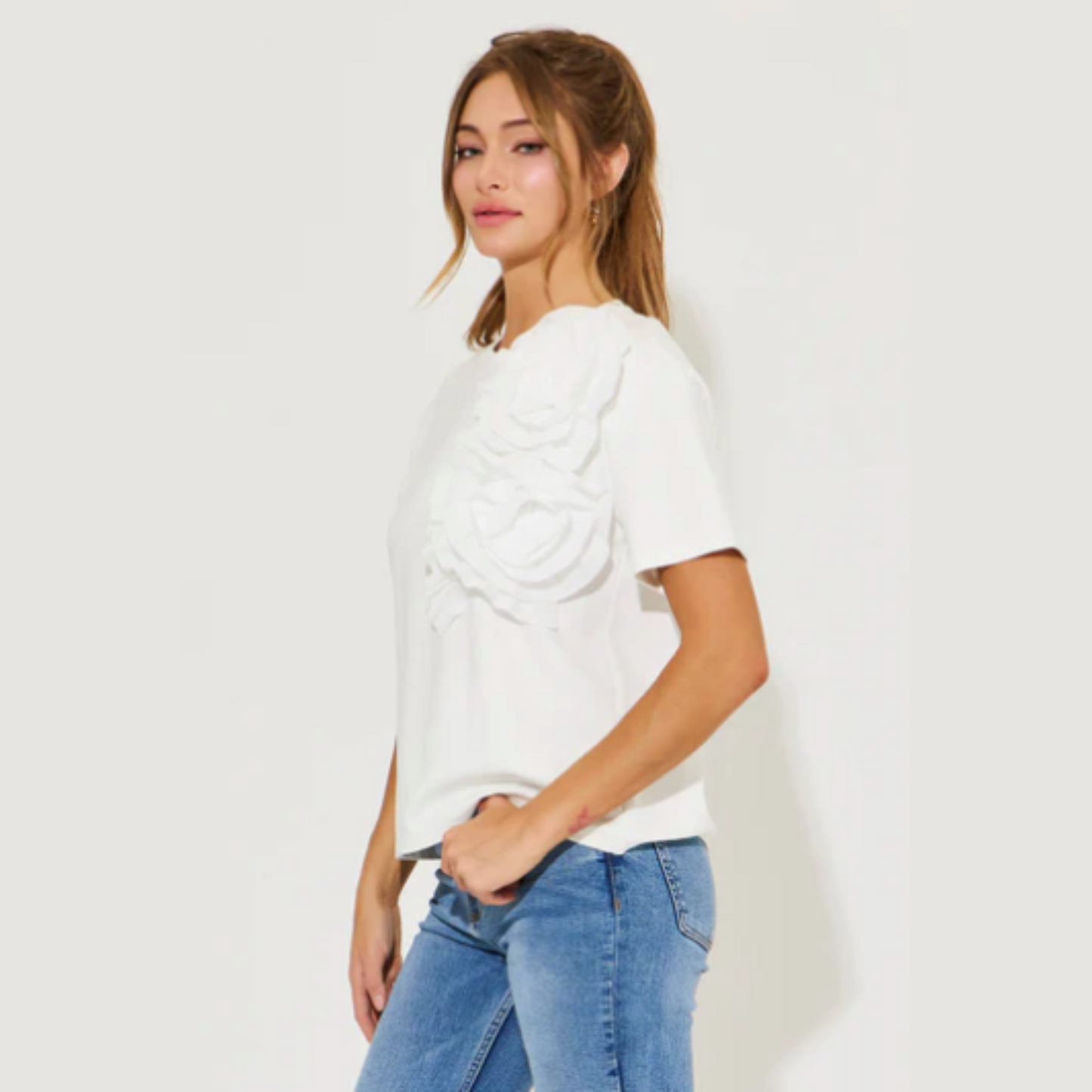 Flower Short Sleeve Top