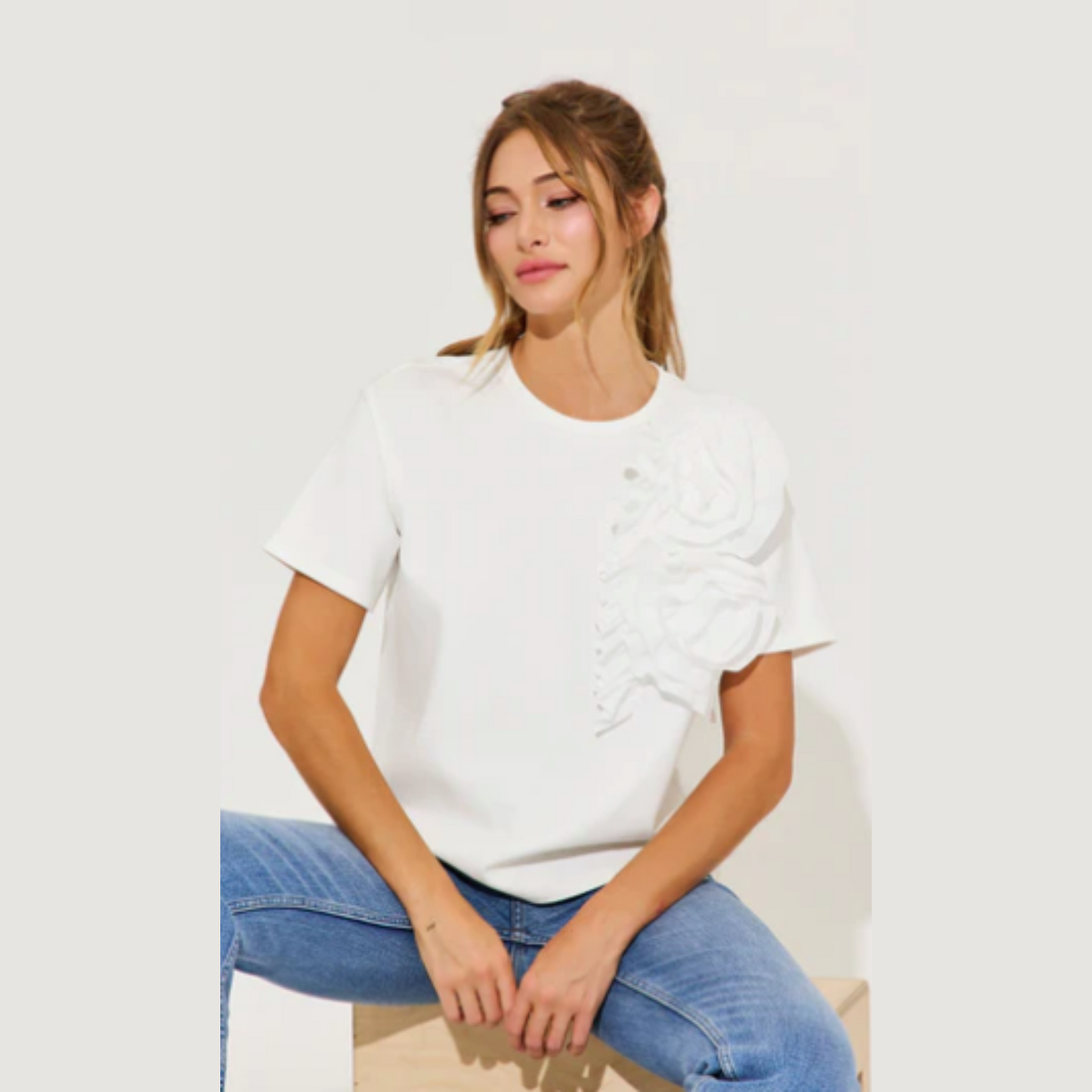 Flower Short Sleeve Top