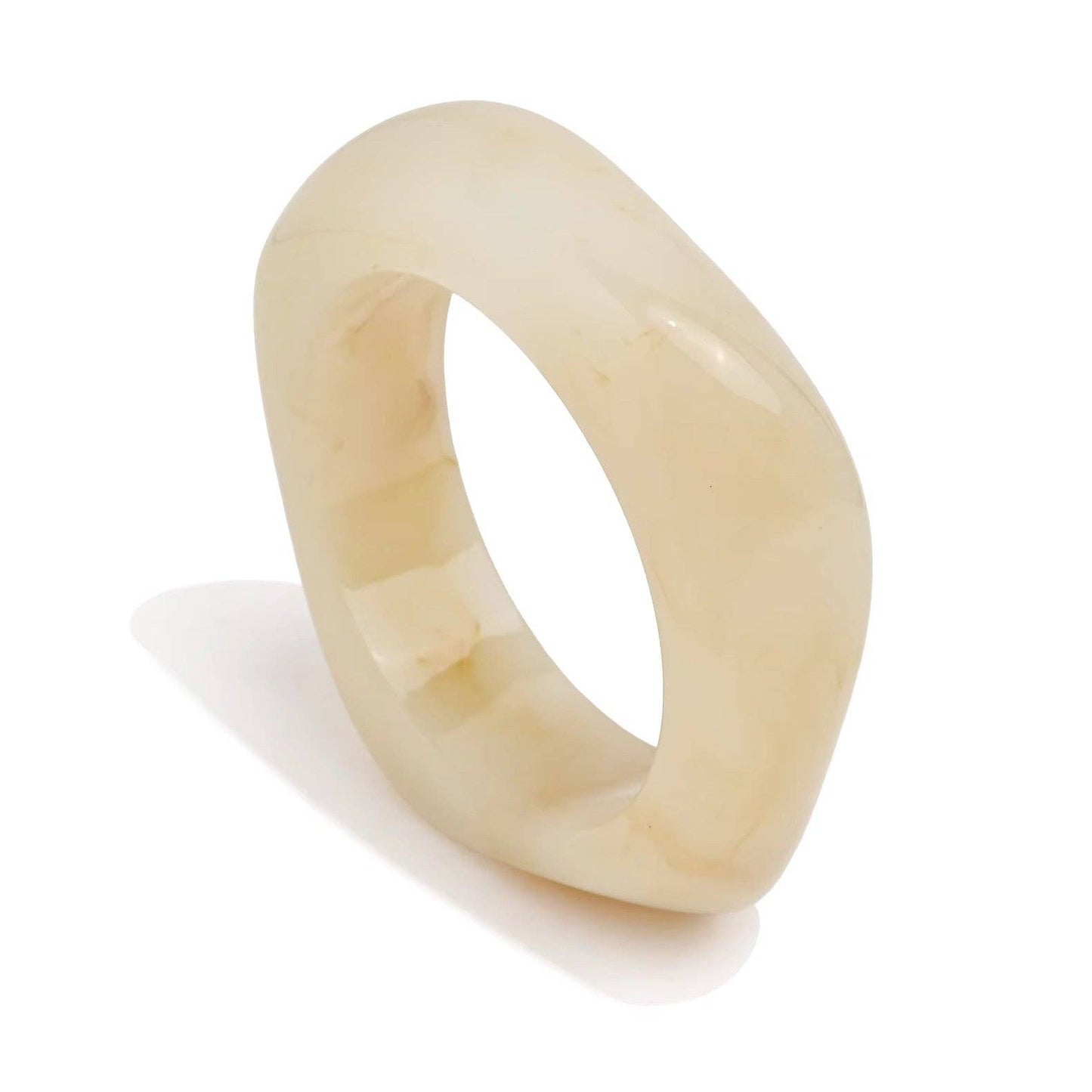 Ivory Marble Acrylic Bangle