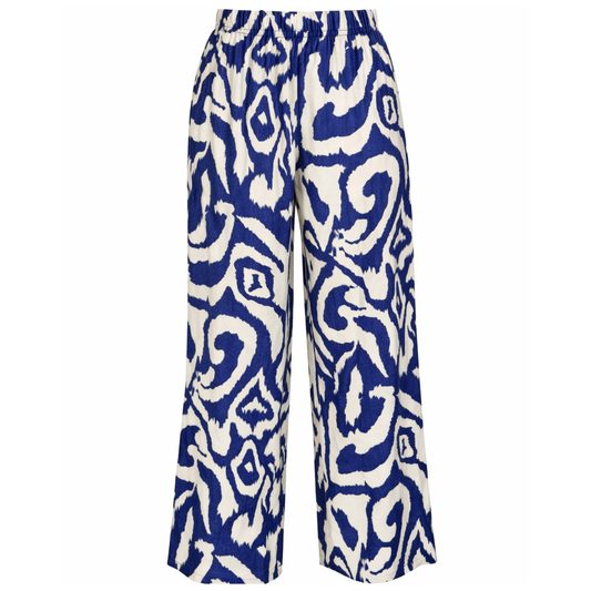 Abstract Swirl Printed Wide Long Pant