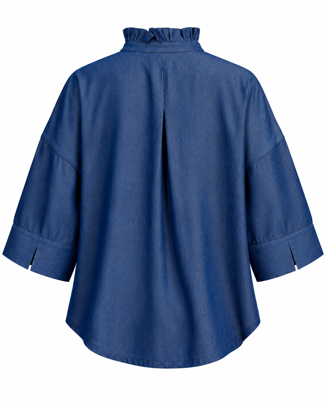 Ruffle V-neck Wide Short Sleeves Shirt