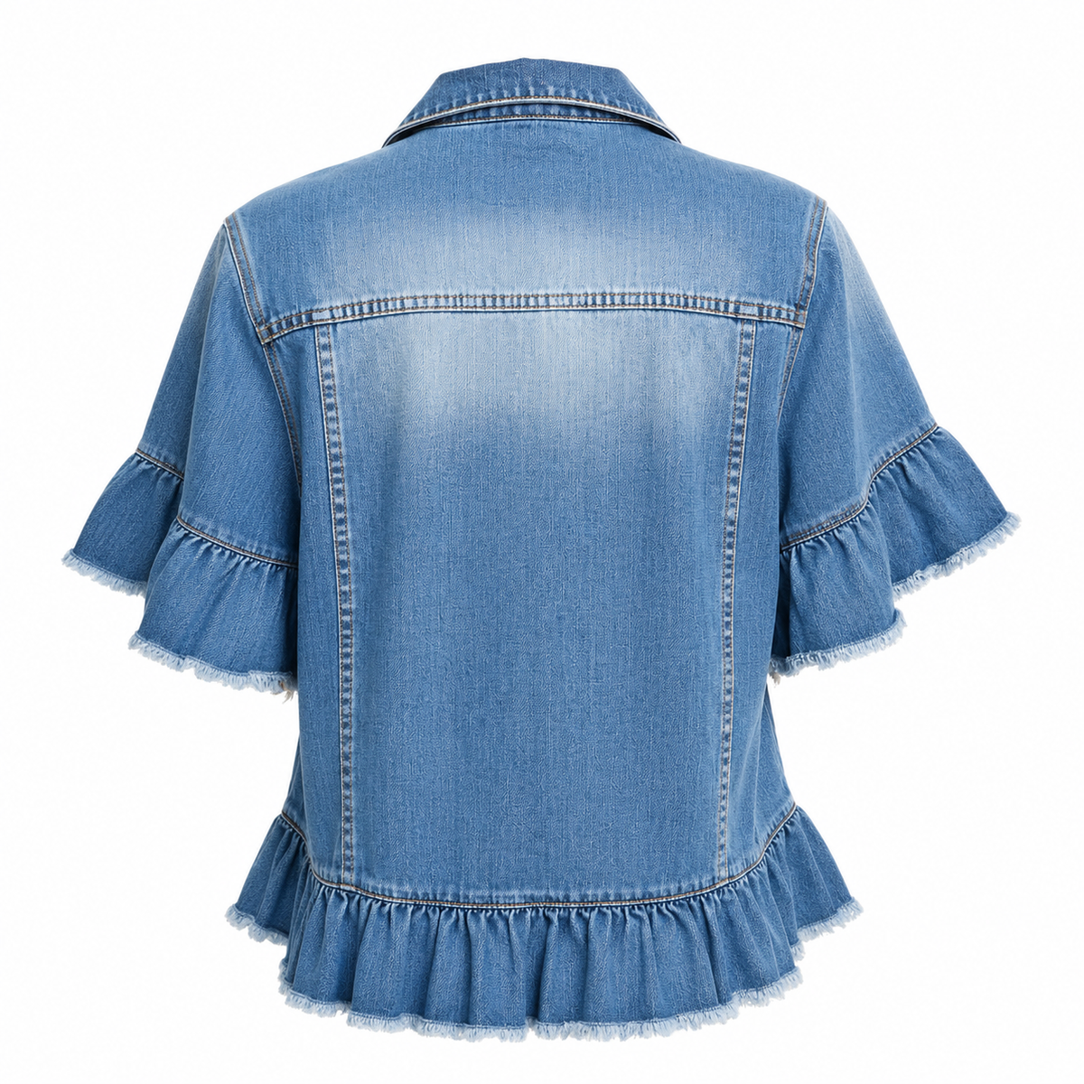 Ruffle Denim Jacket