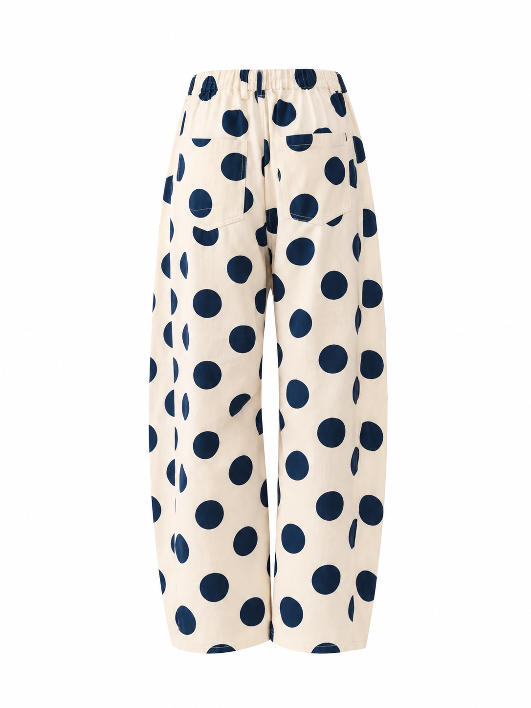 Polka Dot Barrel Denim Pants