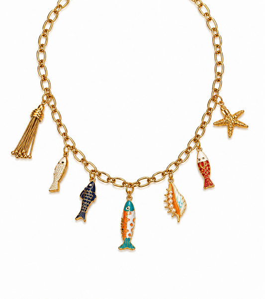🐠 Multicolor Enamel Fish Charm Necklace
