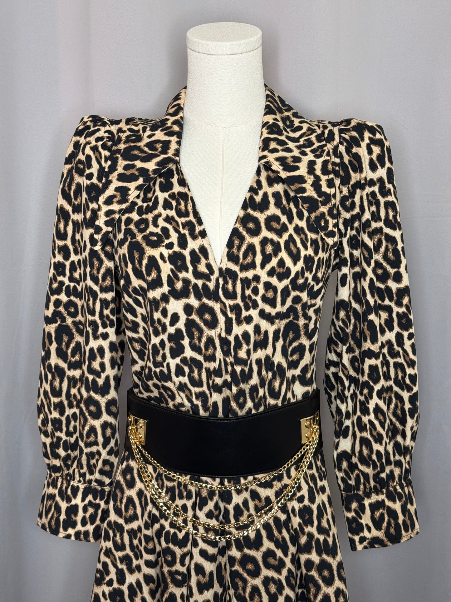 Leopard Print Midi Dress