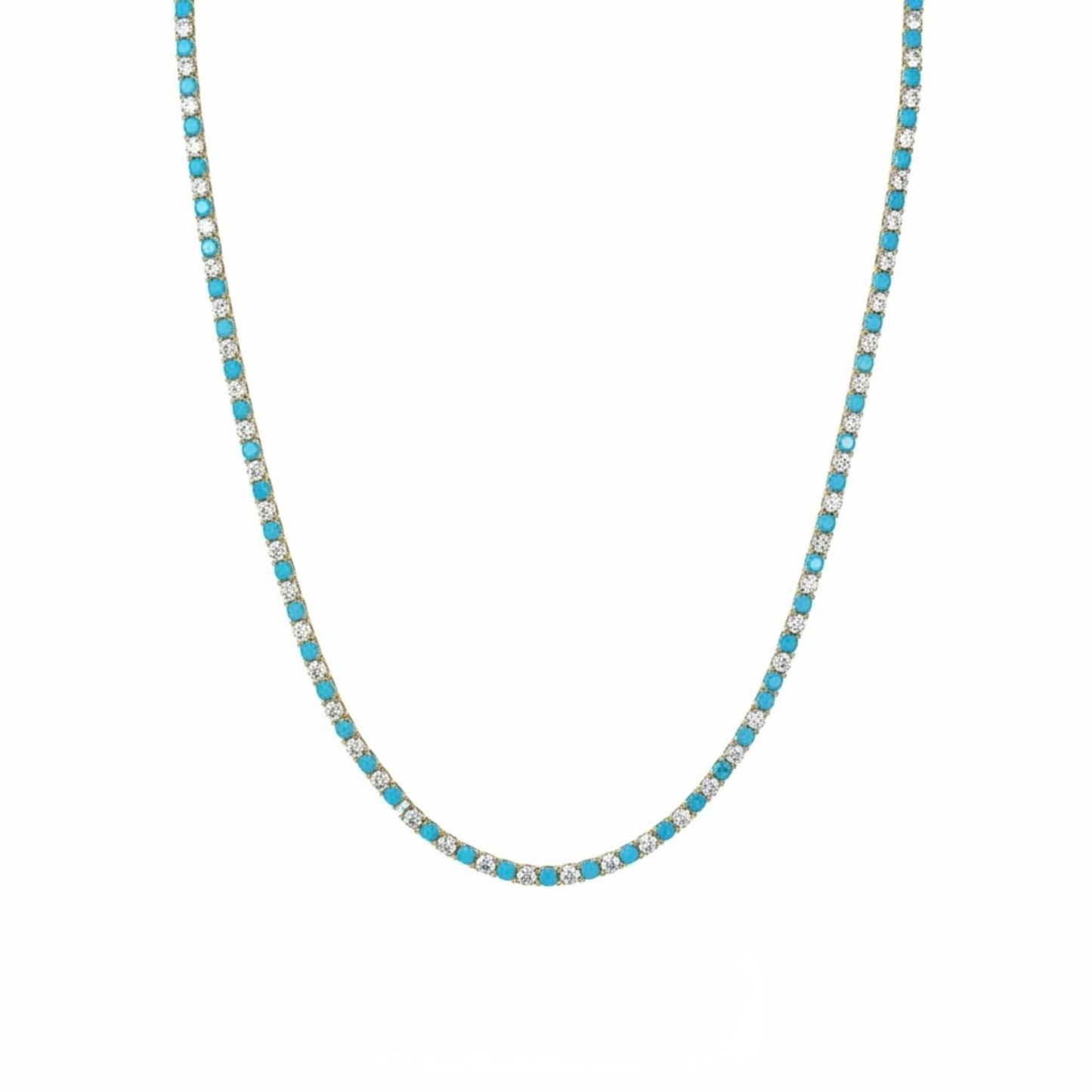 Turquoise Crystal Tennis Necklace