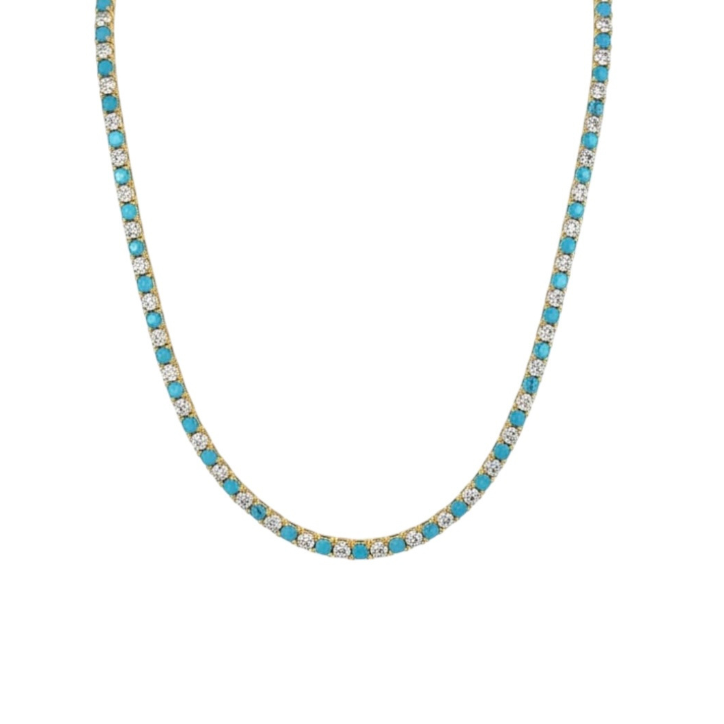 Turquoise Crystal Tennis Necklace
