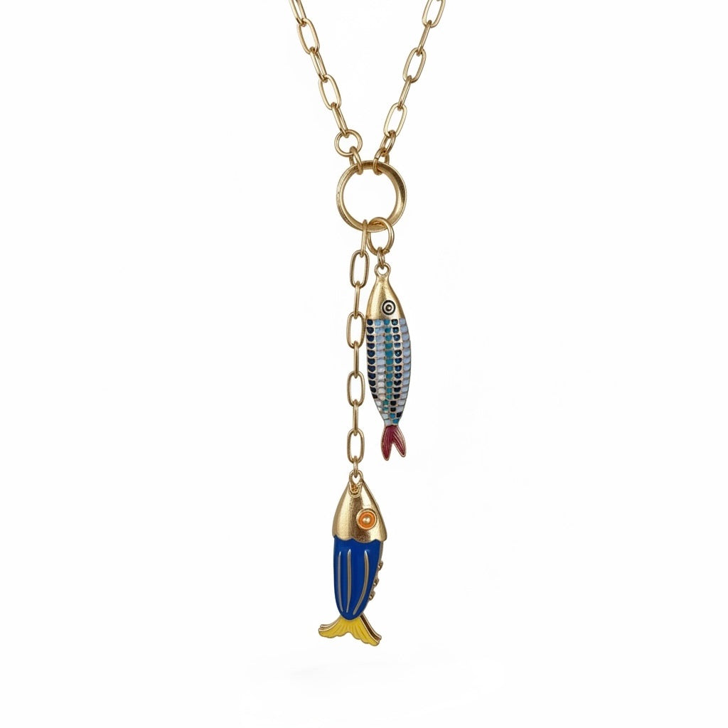 Marine Double Fish Necklace