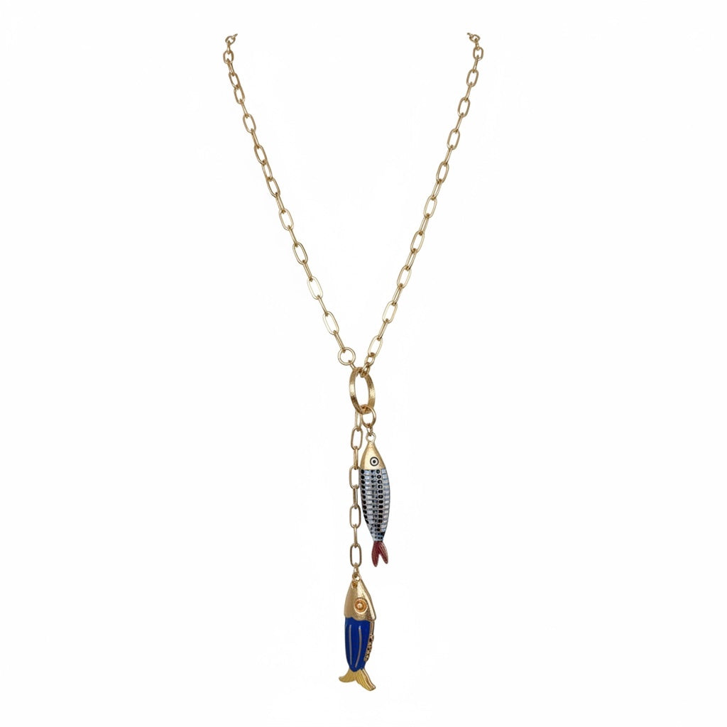 Marine Double Fish Necklace