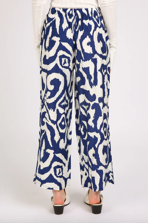 Abstract Swirl Printed Wide Long Pant