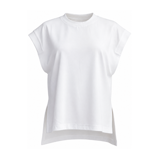 Round Neck Essential Structured Shoulder Top