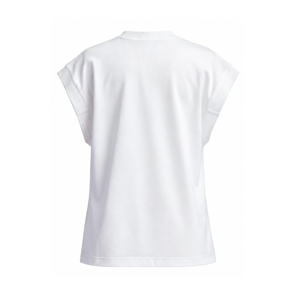 Round Neck Essential Structured Shoulder Top