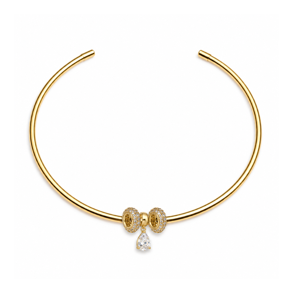 Celeste Pavé Cuff Necklace