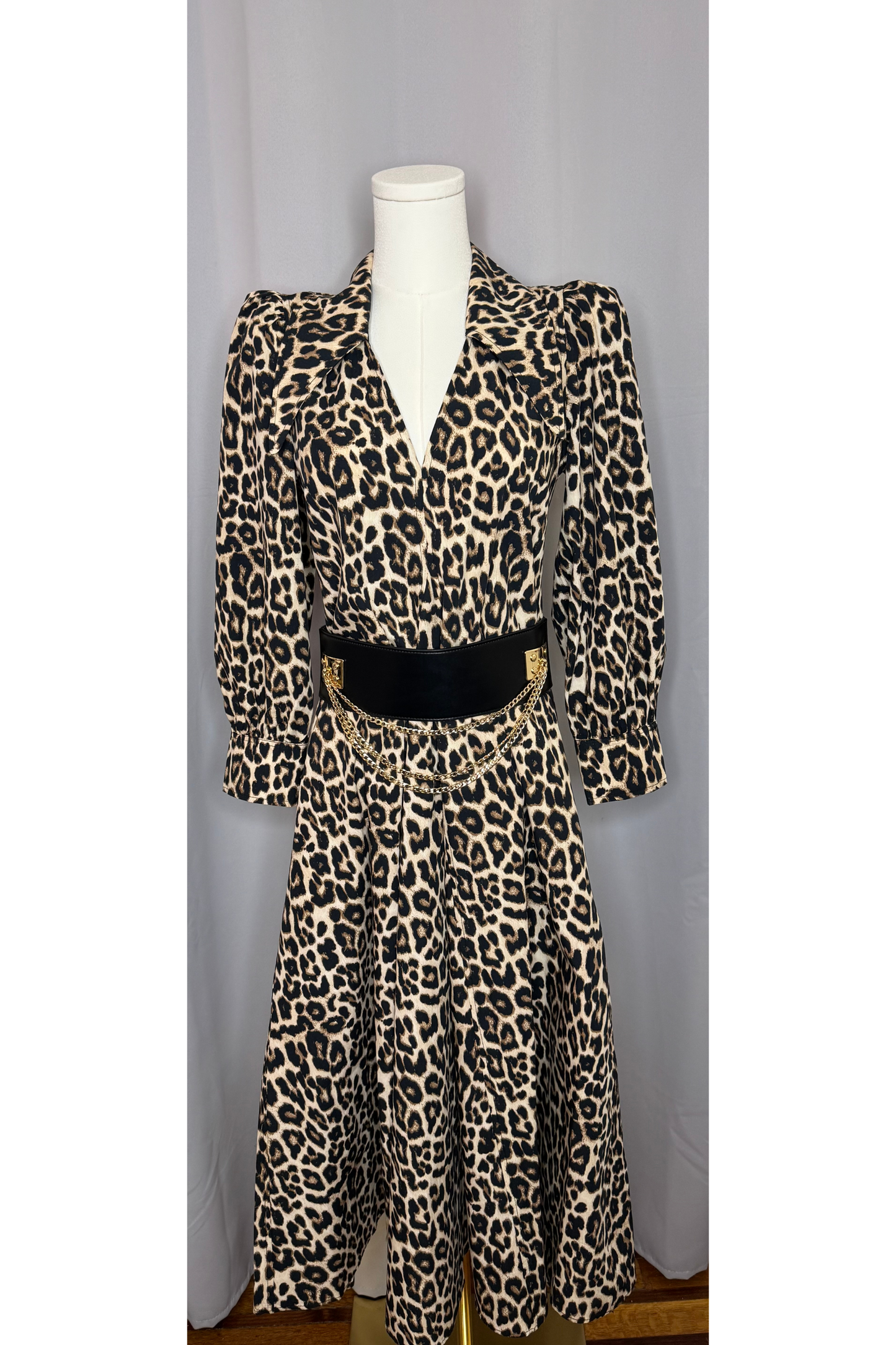 Leopard Print Midi Dress