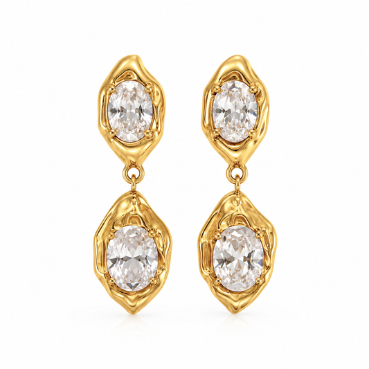Monaco Bezel Drop Earrings
